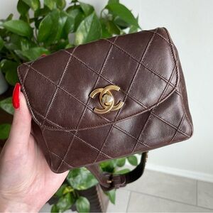 Vintage Chanel Quilted Lambskin Belt Bag 🍫